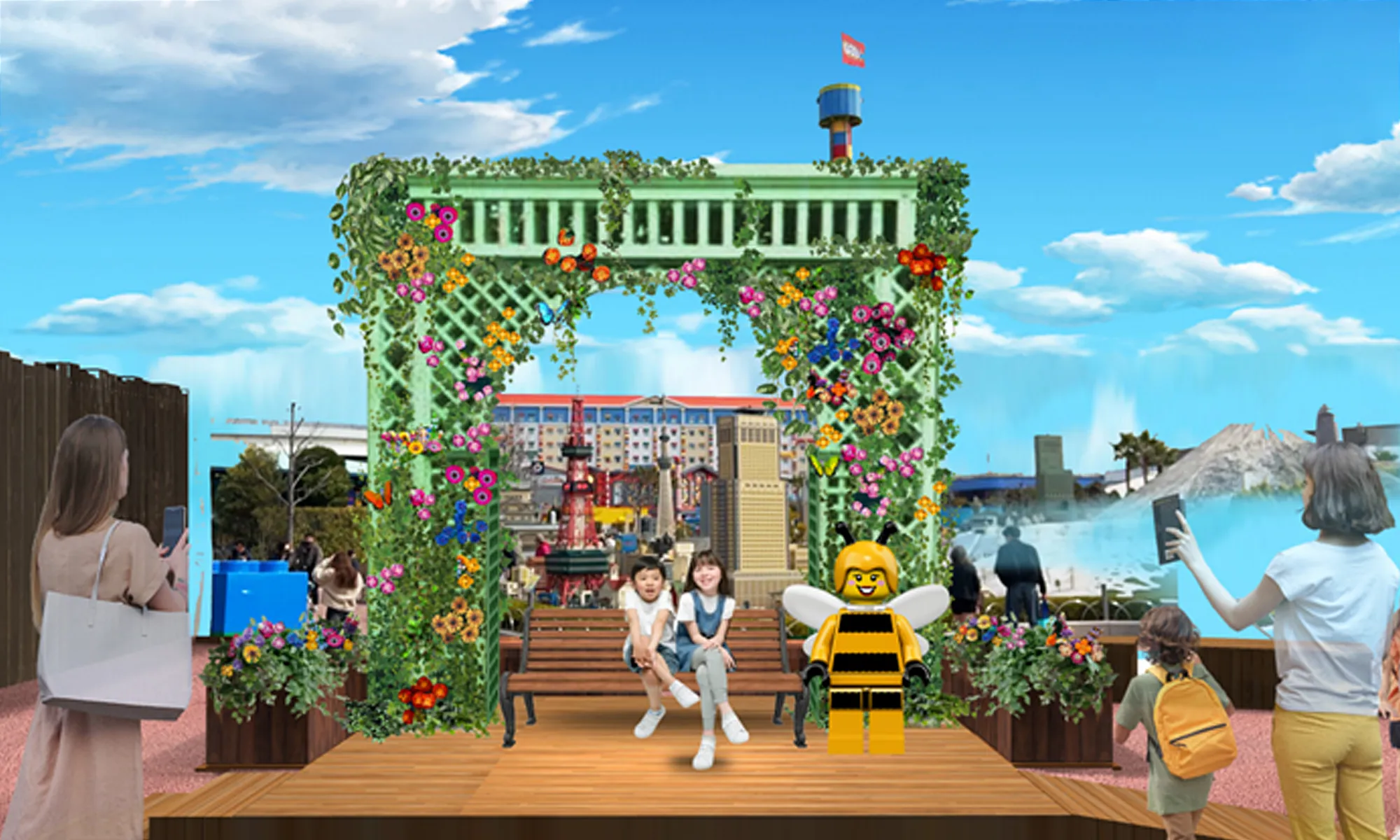 イベントエリアのアーチ型フォトスポット