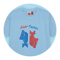 	半袖Tシャツ おさかな2匹 水色	