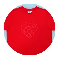 	半袖Tシャツ エンボスハート赤	