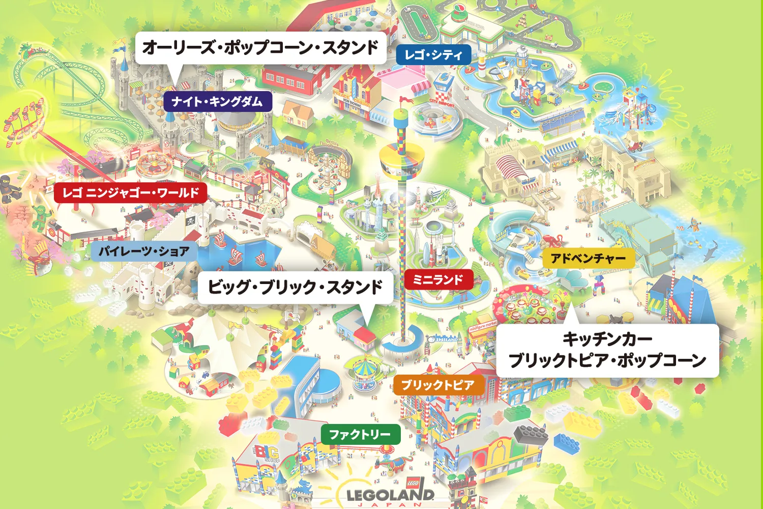 ポップコーン販売箇所の地図