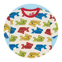 	半袖Tシャツ おさかな柄 白	