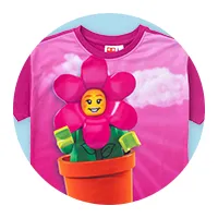 	半袖Tシャツ フラワーポットガール 濃ピンク	