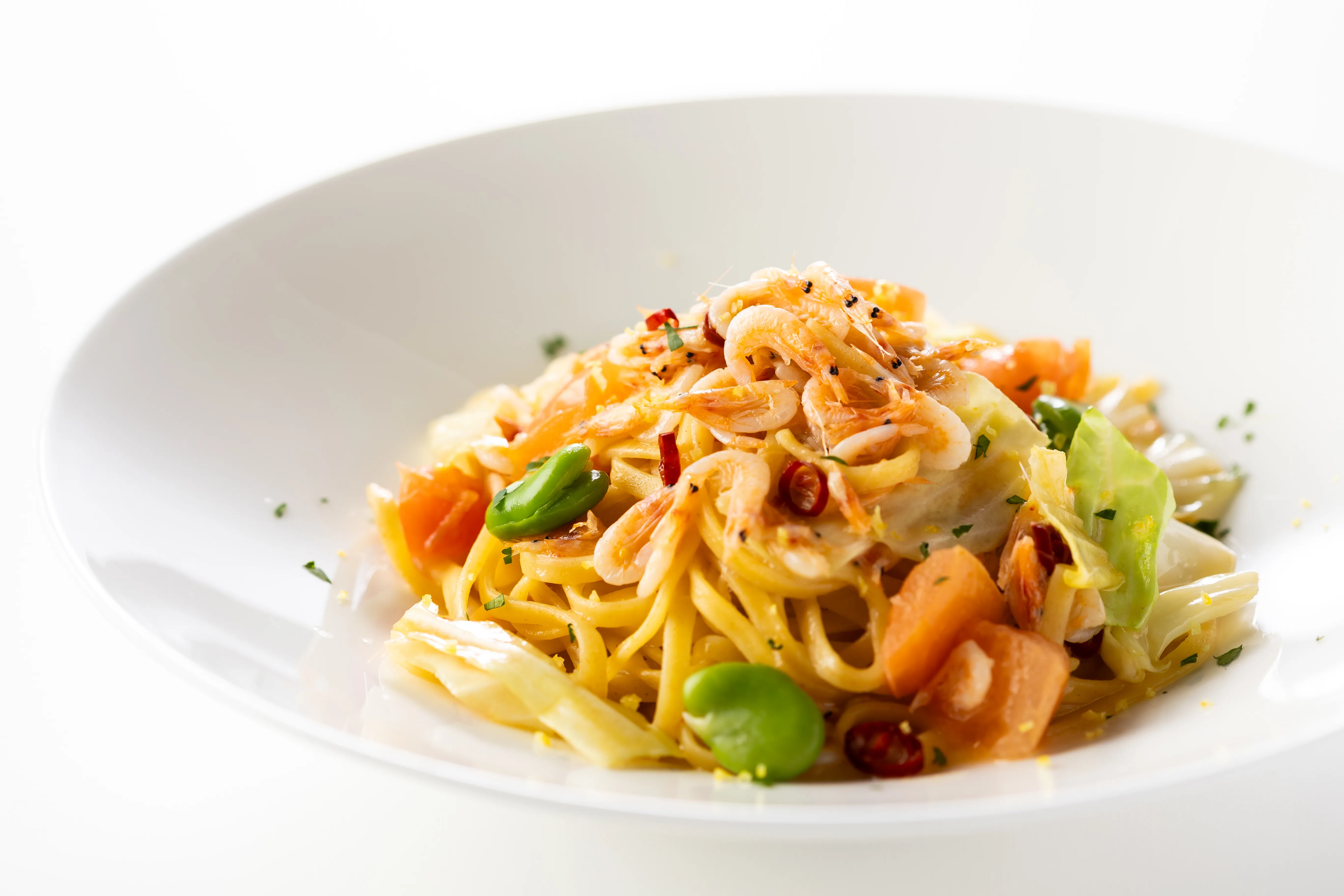 桜エビと春野菜ふんだんのアーリオオーリオ